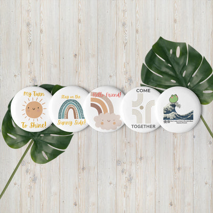 Summer Fun- Set of 5 pin buttons