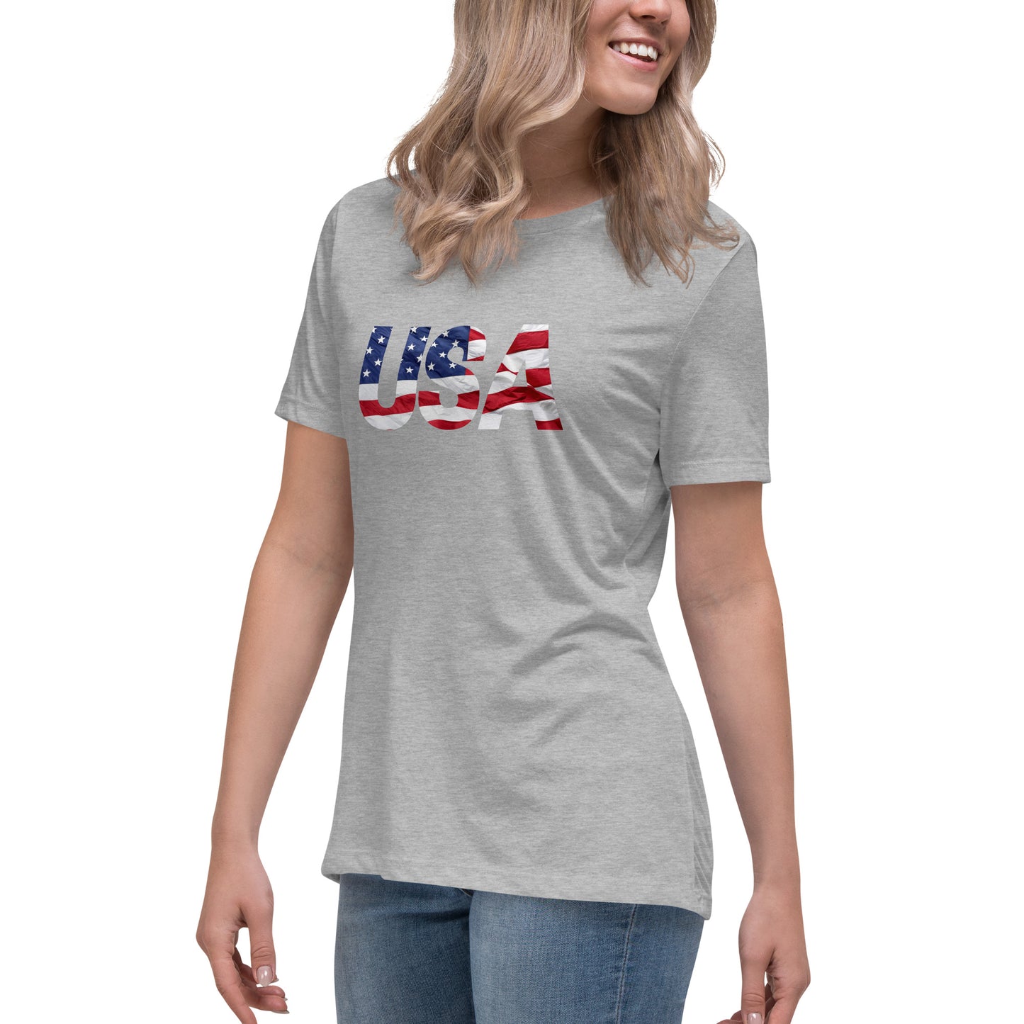 USA Flag- Women's relaxed T-Shirt
